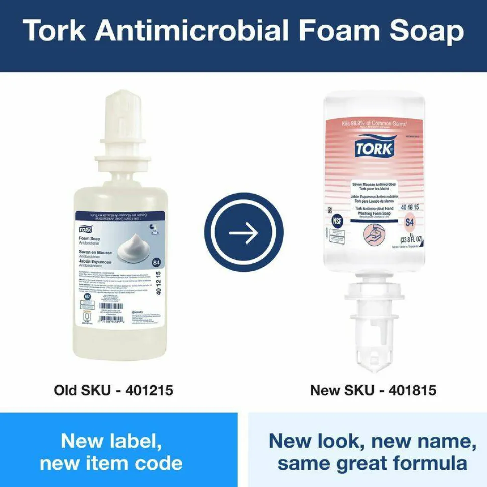 Tork Premium Antibacterial Foam Soap Refill, Unscented, 1 L, 6/Carton