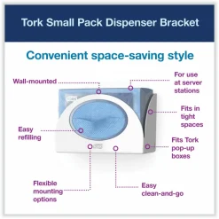 Tork Small Bracket Wiper Dispenser, 8.42 x 4.22 x 5.74, White