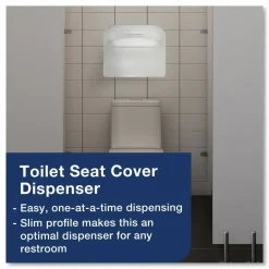 Tork Toilet Seat Cover, Half-Fold, 14.5 x 17, White, 250/Pack, 20 Packs/Carton