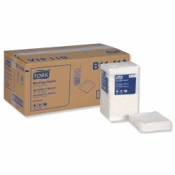 Tork Universal Beverage Napkin, 1-Ply, 9.13 x 9.13, 1/4 Fold, Poly-Pack, White, 4,000/Carton