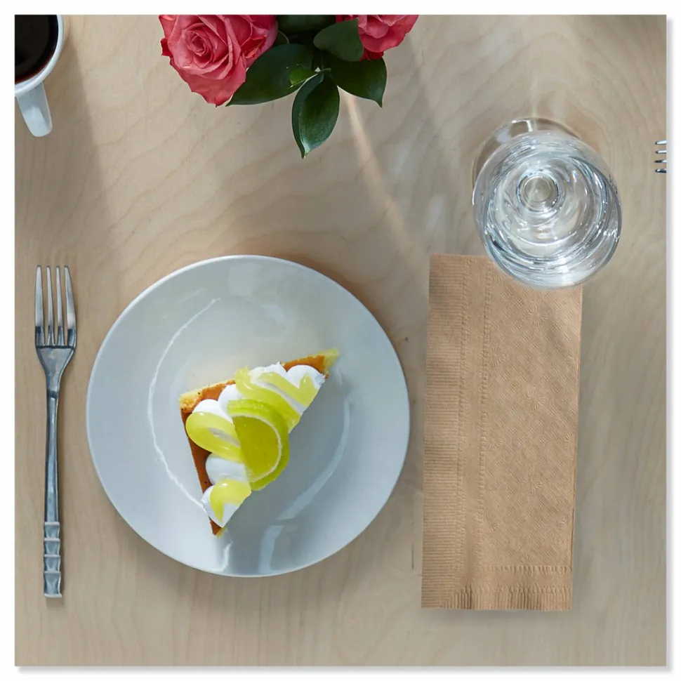Tork Universal Dinner Napkins, 1-Ply, 15 x 17, Natural Brown, 250/Pack, 12 Pack/Carton