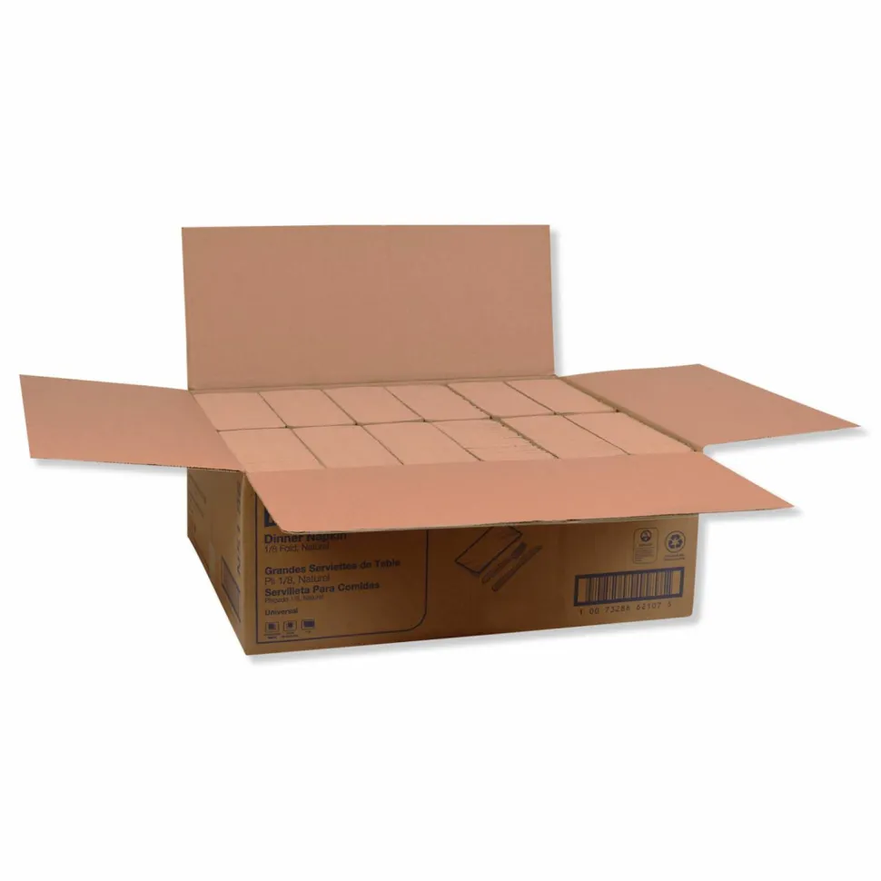 Tork Universal Dinner Napkins, 1-Ply, 15 x 17, Natural Brown, 250/Pack, 12 Pack/Carton