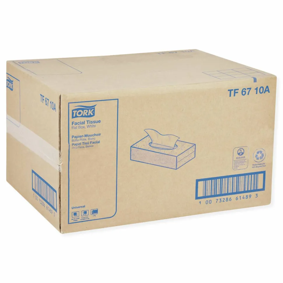Tork Universal Facial Tissue, 2-Ply, White, 100 Sheets/Box, 30 Boxes/Carton