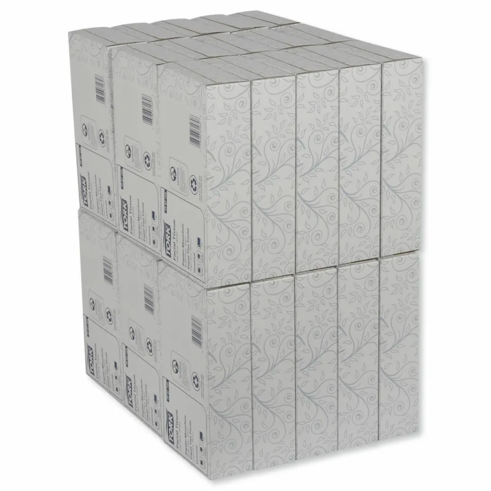Tork Universal Facial Tissue, 2-Ply, White, 100 Sheets/Box, 30 Boxes/Carton