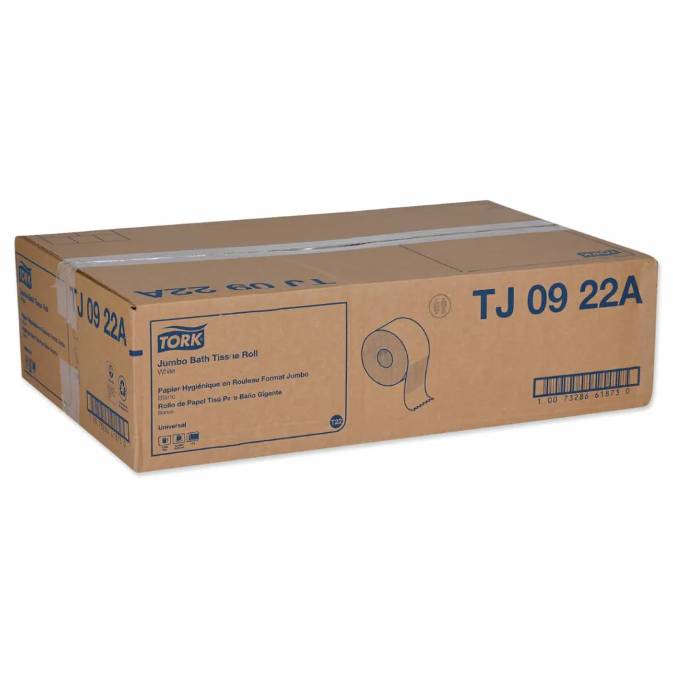 Tork Universal Jumbo Bath Tissue, Septic Safe, 2-Ply, 3.48" x 1,000 ft, White, 12 Rolls/Carton