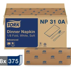 TORK White Dinner Napkin