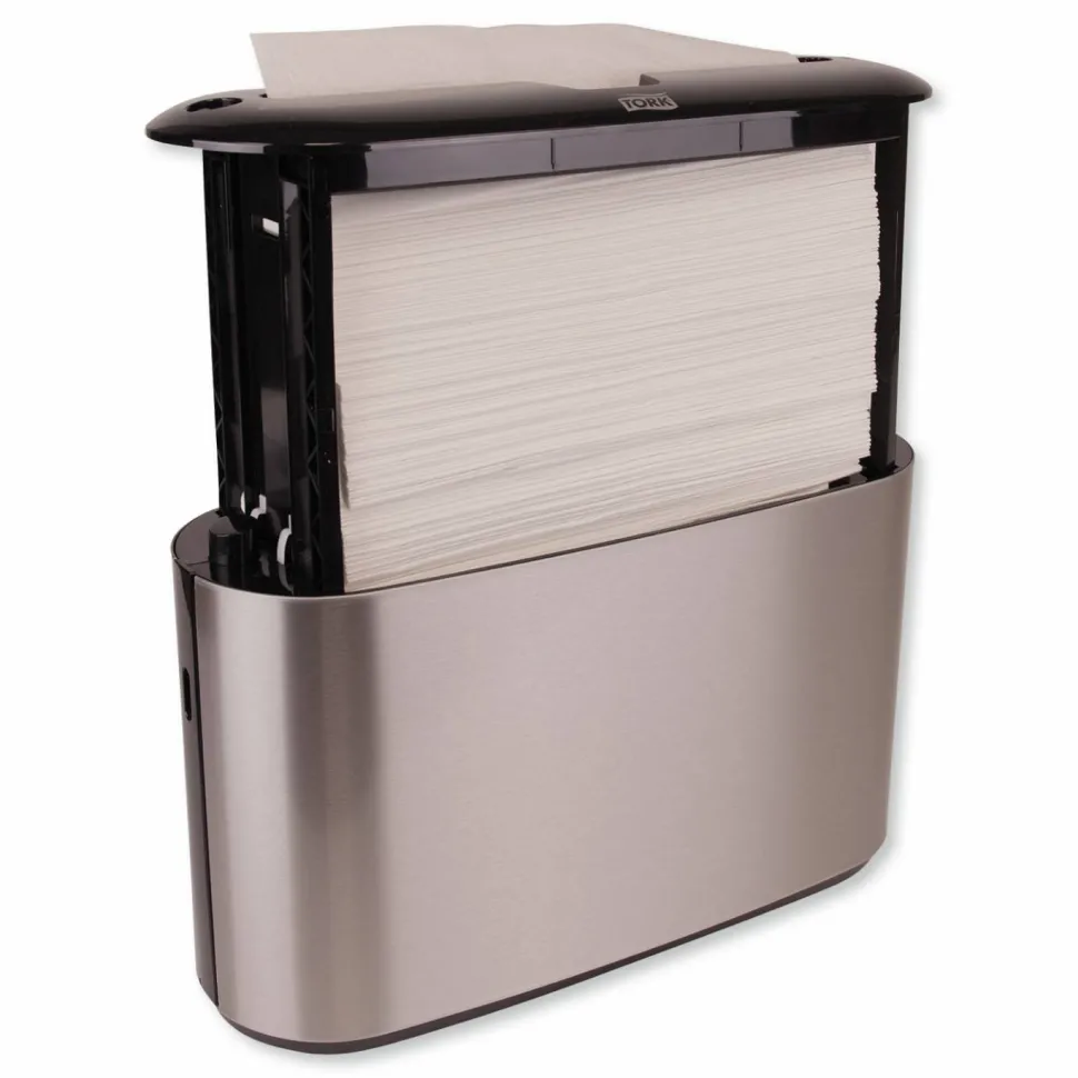 Tork Xpress Countertop Towel Dispenser, 12.68 x 4.56 x 7.92, Stainless Steel/Black