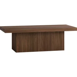 Torren 48" Wide Rectangular Fluted Coffee Table in Satin Walnut