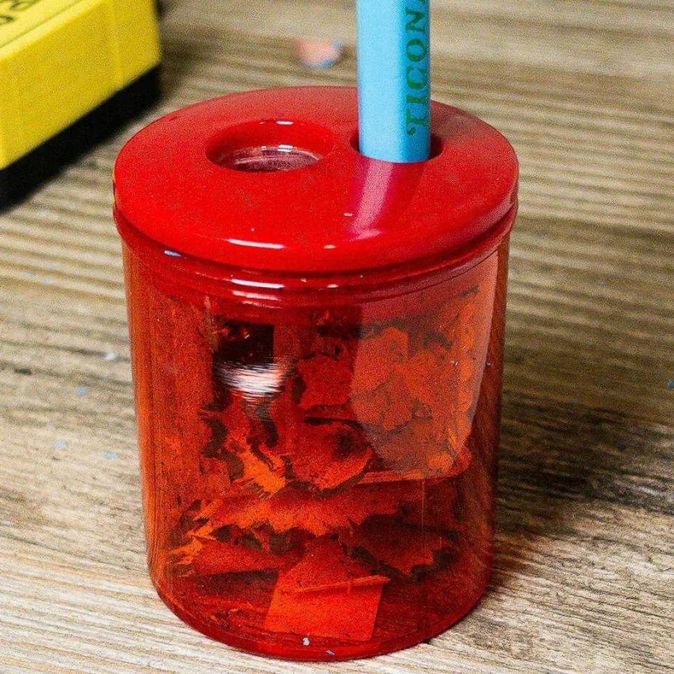 TPG Creations Eisen Pencil Sharpeners, Two-Hole, 1.5 x 1.75, Assorted Colors, 12/Pack