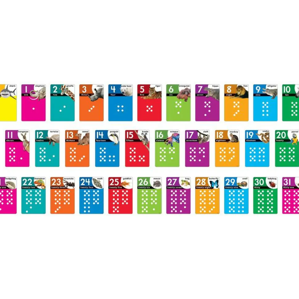 Trend Animals Count 0-31 Learning Set with Numbered Counting Cards