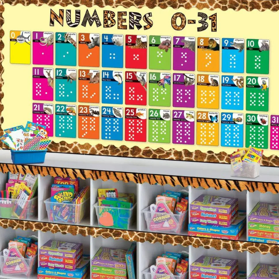Trend Animals Count 0-31 Learning Set with Numbered Counting Cards