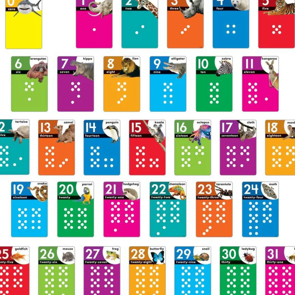 Trend Animals Count 0-31 Learning Set with Numbered Counting Cards