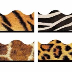 TREND Terrific Trimmers Print Board Trim, 48-Piece Set, Assorted Animal Prints, 2.25