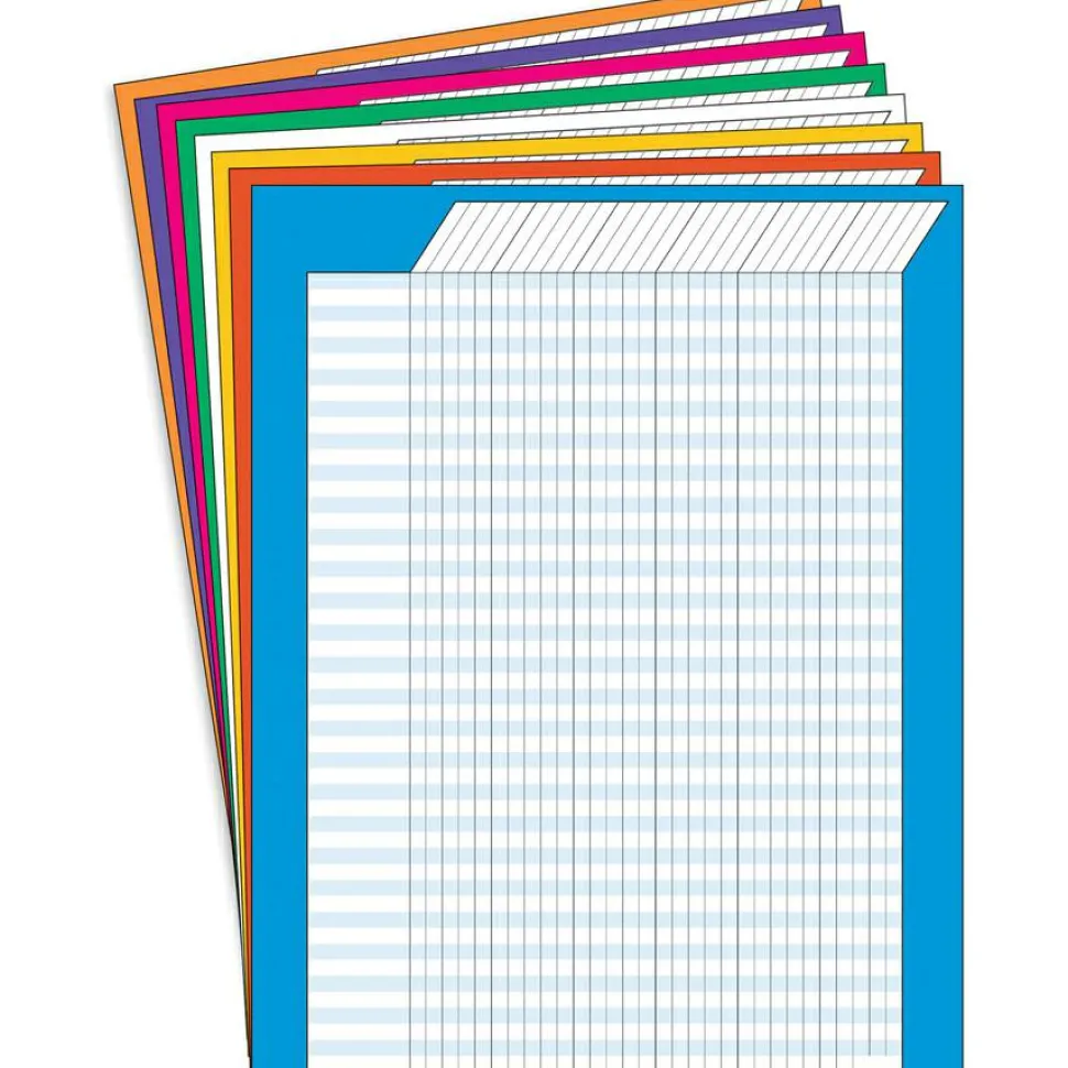 Trend Vertical Incentive Charts, Assorted Colors, Pack Of 8