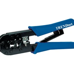 TRENDnet Crimping Tool, Crimp, Cut, And Strip Tool, For Any Ethernet or Telephone Cable, Built-In Cutter And Stripper, 8P-RJ-45 And 6P-RJ-12, RJ-11, All Steel Construction, Black, TC-CT68
