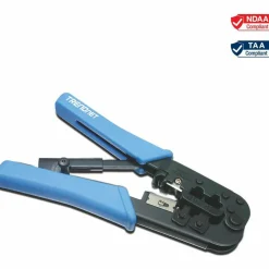 TRENDnet Crimping Tool, Crimp, Cut, And Strip Tool, For Any Ethernet or Telephone Cable, Built-In Cutter And Stripper, 8P-RJ-45 And 6P-RJ-12, RJ-11, All Steel Construction, Black, TC-CT68