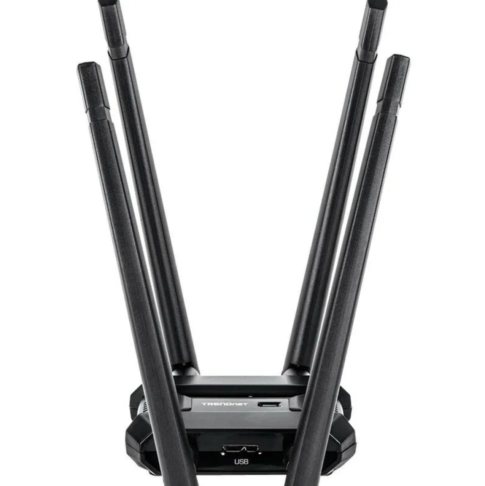 TRENDnet AC1900 High Power Dual Band Wireless USB Adapter, TEW-809UB, Stream 4K HD Video, Windows-Mac OS Compatible, USB 3.0 to USB Type A, Black