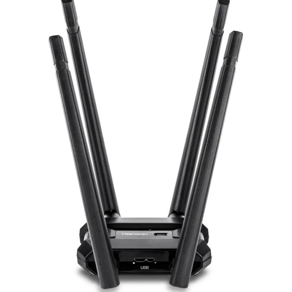 TRENDnet AC1900 High Power Dual Band Wireless USB Adapter, TEW-809UB, Stream 4K HD Video, Windows-Mac OS Compatible, USB 3.0 to USB Type A, Black