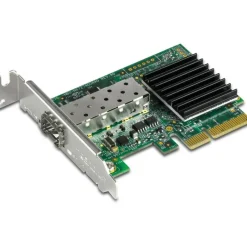 TRENDnet 10 Gigabit PCIe SFP+ Network Adapter, Convert A PCIe Slot Into A 10G SFP+ Slot, Supports 802.1Q, Standard & Low-Profile Brackets Included, Compatible With Windows & Linux, Black, TEG-10GECSFP