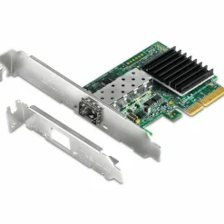 TRENDnet 10 Gigabit PCIe SFP+ Network Adapter, Convert A PCIe Slot Into A 10G SFP+ Slot, Supports 802.1Q, Standard & Low-Profile Brackets Included, Compatible With Windows & Linux, Black, TEG-10GECSFP