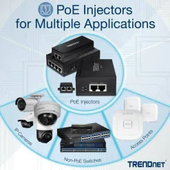 TRENDnet Gigabit PoE++ Injector, Convert A Non-PoE Port to A PoE++ Gigabit Port, PoE (15.4W), PoE+ (30W), Or PoE++ (95W), Up to 100m (328 ft), Integrated Power Supply, Black, TPE-119GI