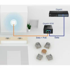 TRENDnet Gigabit PoE++ Injector, Supplies PoE (15.4W), PoE+ (30W), or PoE++ (60W), Network A PoE Device Up To 100m(328 ft), Supports IEEE 802.3af,802.at, Plug & Play, Black, TPE-117GI