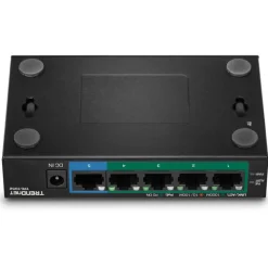 TRENDnet 5-Port Gigabit PoE+ Switch, 32W PoE Power Budget, 10Gbps Switching Capacity, IEEE 802.1p QoS, DSCP Pass-Through Support, Fanless, Wall Mountable, Lifetime Protection, Black, TPE-TG52