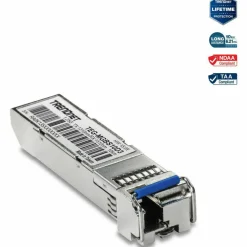 TRENDnet SFP to RJ45 Dual Wavelength Single-Mode LC Module; TEG-MGBS10D3; Must Pair with TEG-MGBS10D5 or a Compatible Module; Up to 10 km (6.2 Miles); Compatible with Standard SFP; Lifetime Protection