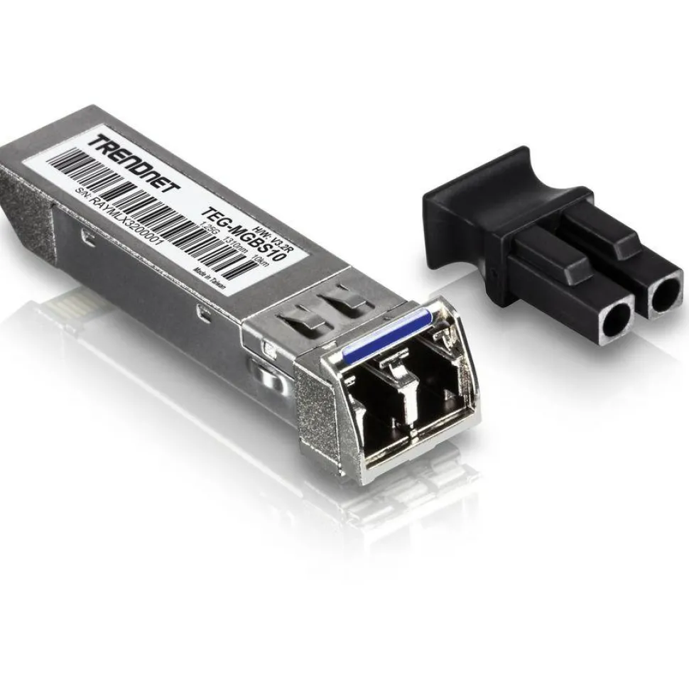 TRENDnet SFP to RJ45 Mini-GBIC Single-Mode LC Module; TEG-MGBS10; For Single Mode Fiber; Distances up to 10km (6.2 Miles); Gigabit SFP Module; IEEE 802.3z Gigabit Ethernet; Lifetime Protection
