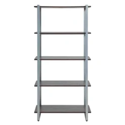 Trezza 60"H 4-Shelf Bookcase, Warm Walnut