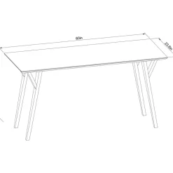 Trezza 60"W Writing Desk, Light Oak