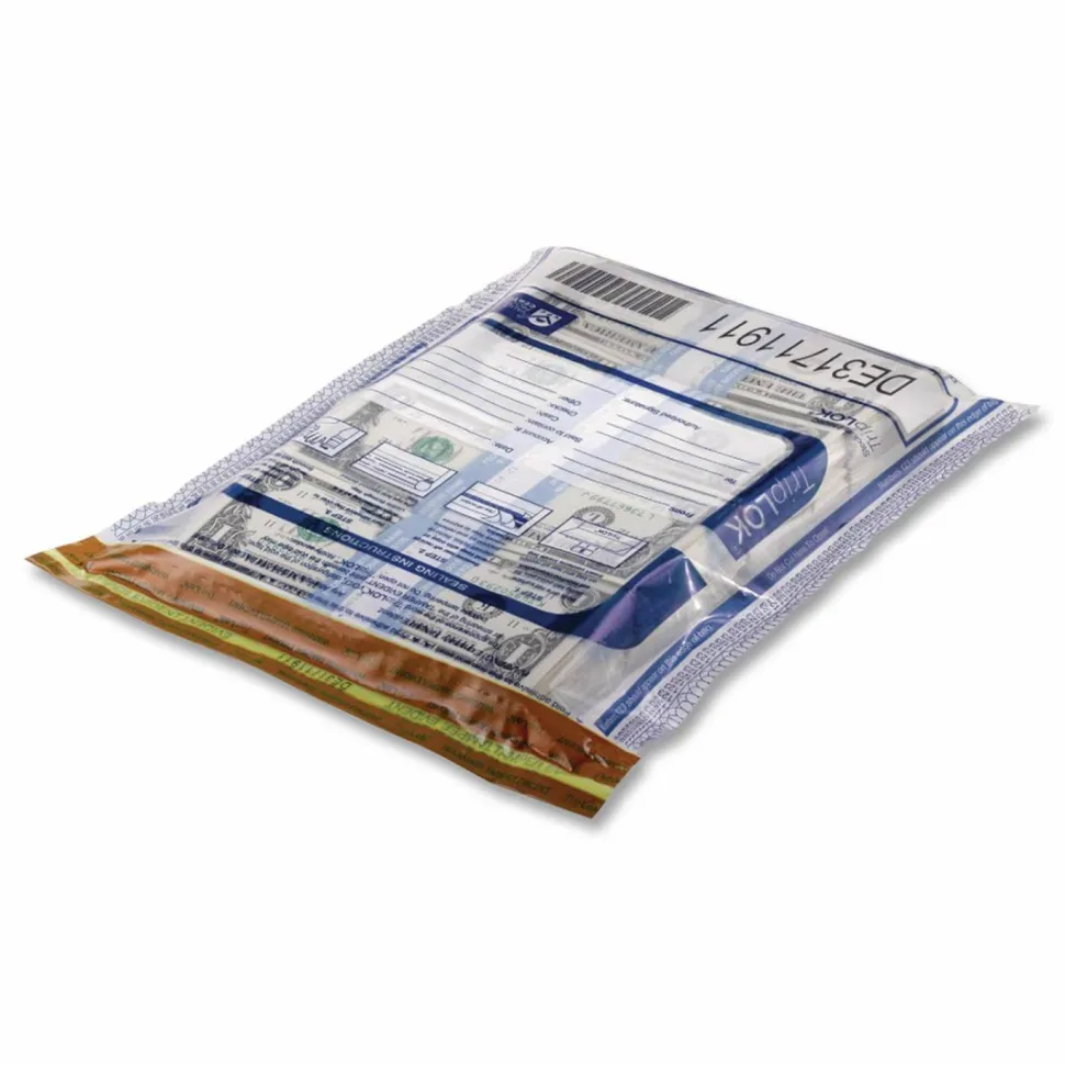 TripLOK Deposit Bag, Plastic, 20" x 28", Clear, 50/Pack