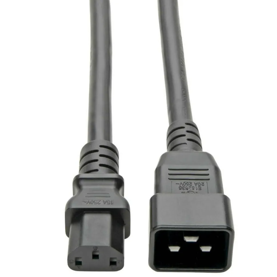 Tripp Lite by Eaton C20 to C13 Power Cord for Computer - Heavy-Duty 15A 100-250V 14 AWG 7 ft. (2.13 m) Black