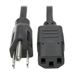Tripp Lite by Eaton Desktop Computer AC Power Cable NEMA 5-15P to C13 - 10A 125V 18 AWG 15 ft. (4.57 m) Black