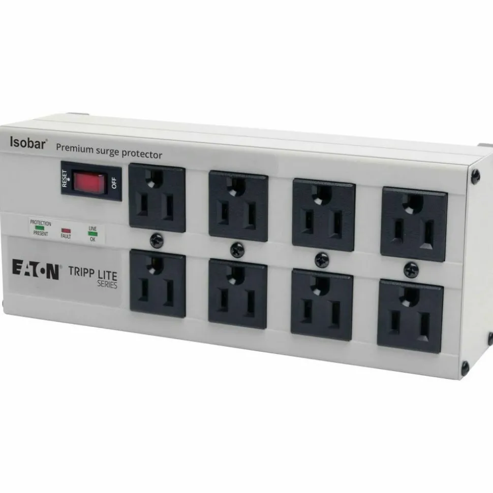 Tripp Lite by Eaton Isobar Premium Surge Suppressor, 8 AC Outlets, 12 ft Cord, 3,840 J, Light Gray