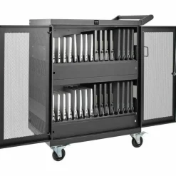 Tripp Lite by Eaton Multi-Device Charging Cart 32 AC Outlets Chromebooks and Laptops Wall-Mount Option Black