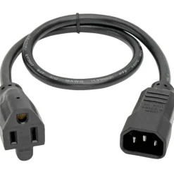 Tripp Lite by Eaton NEMA 5-15R to C14 Computer AC Power Cable - 13A 125V 16 AWG 2 ft. (0.61 m) Black