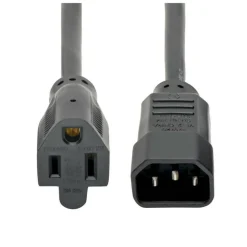 Tripp Lite by Eaton NEMA 5-15R to C14 Computer AC Power Cable - 13A 125V 16 AWG 2 ft. (0.61 m) Black