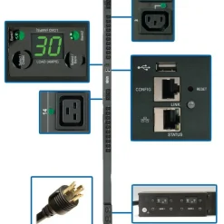 Tripp Lite by Eaton PDU 5.5kW Single-Phase Switched PDU Outlet Monitoring 208/230V Outlets (20 C13 & 4 C19) 0U LX Interface TAA