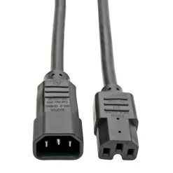 Tripp Lite by Eaton Power Cord C14 to C15 - Heavy-Duty 15A 250V 14 AWG 10 ft. (3.05 m) Black