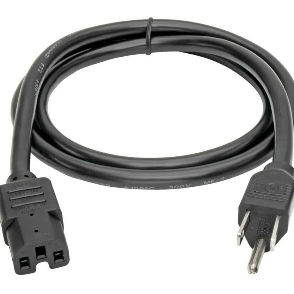 Tripp Lite by Eaton Power Cord NEMA 5-15P to C15 - Heavy-Duty 15A 125V 14 AWG 4 ft. (1.22 m) Black