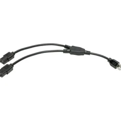 Tripp Lite by Eaton Power Cord Splitter C14 to 2xC13 PDU Style - 10A 250V 18 AWG 18-in. (45.72 cm) Black