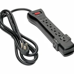 Tripp Lite by Eaton Protect It! 7-Outlet Surge Protector 7 ft. Cord with Right-Angle Plug 2160 Joules Diagnostic LEDs Black Housing