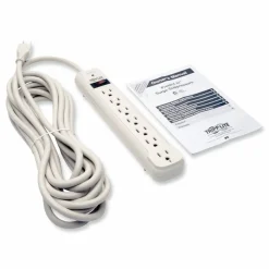 Tripp Lite by Eaton Protect It! Surge Suppressor, 7 AC Outlets, 25 ft Cord, 1,080 J, Light Gray