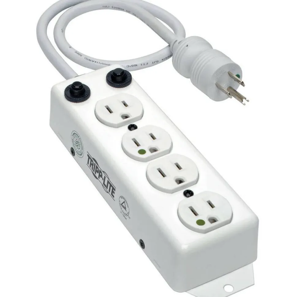 Tripp Lite by Eaton Safe-IT UL 1363A Medical-Grade Power Strip for Patient-Care Vicinity 4x 15A Hospital-Grade Outlets Safety Covers 7 ft. Cord