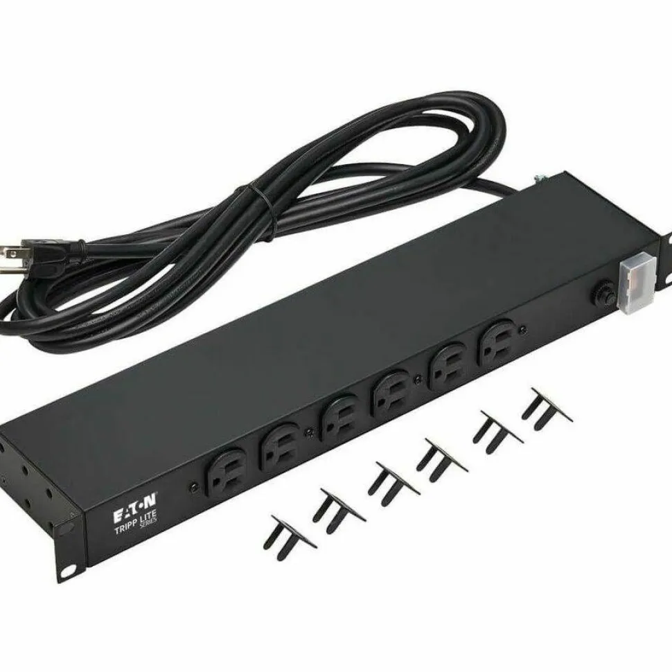 Tripp Lite by Eaton 1U Rack-Mount Power Strip 120V 15A 5-15P 12 Outlets (6 Front-Facing 6-Rear-Facing) 15 ft. (4.57 m) Cord