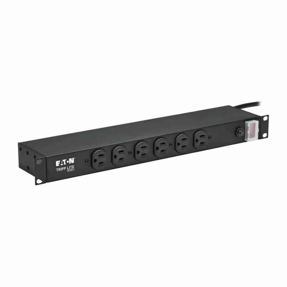Tripp Lite by Eaton 1U Rack-Mount Power Strip 120V 15A 5-15P 12 Outlets (6 Front-Facing 6-Rear-Facing) 15 ft. (4.57 m) Cord