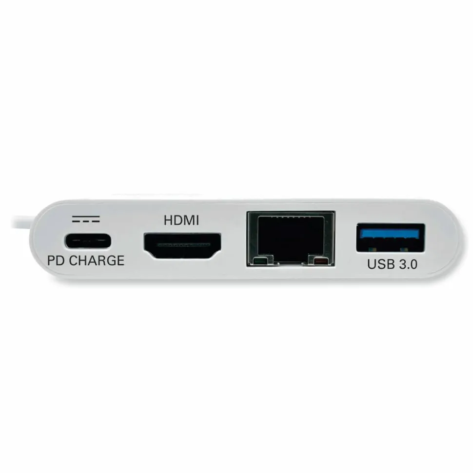 Tripp Lite by Eaton USB 3.1 Gen 1 USB-C to HDMI Adapter, USB-A/USB-C PD Charging/Gigabit Ethernet, 3", White