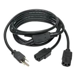 Tripp Lite by Eaton Y Splitter Power Cable NEMA 5-15P to 2x C13 - 10A 125V 18 AWG 6 ft. (1.83 m) Black