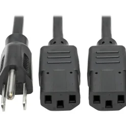 Tripp Lite by Eaton Y Splitter Power Cable NEMA 5-15P to 2x C13 - 10A 125V 18 AWG 6 ft. (1.83 m) Black